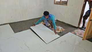 Tile Flooring Technology_Living Room Tile 4×2ft Install Accurately|Tile Fitting|Tile Installation