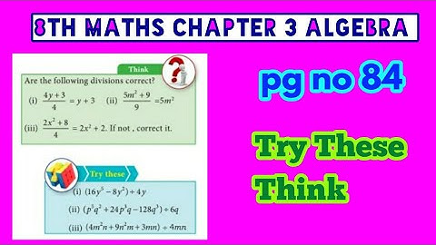 8th maths chapter 3 algebra think, try this page number 84