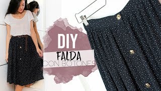 DIY FALDA MIDI BOTONES | una falda abotonada YouTube