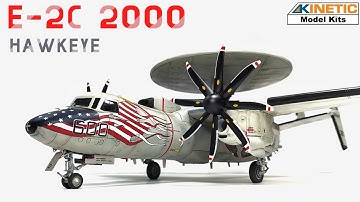 E-2C 2000 Hawkeye US Navy Awacs Aircraft Scale Model Kit Full Build - 1/48 Kinetic