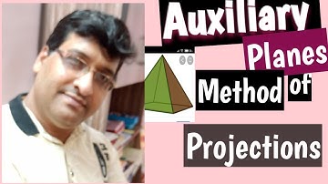 Auxiliary planes method of projections of solids (part 2) by Dr. Ajay Verma