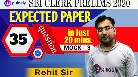 Reasoning Live Mock Solving Session 3 by Rohit Sir | 35 Questions | SBI Clerk Prelims 2020