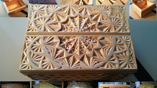 Geometric wood carving. casket