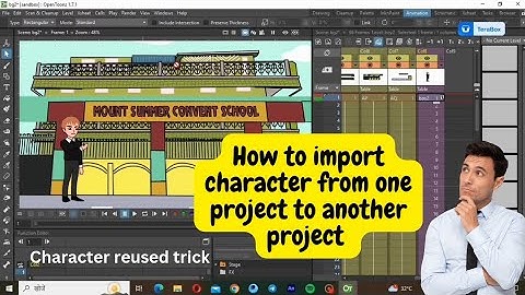 how to import character from one project to another project, opentoonz animation tutorial