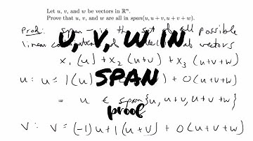 [Proof] u, v, w in span(u, u+v, u+v+w)
