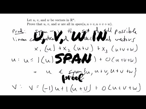 [Proof] u, v, w in span(u, u+v, u+v+w)