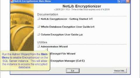 NetLib Encryptionizer Whole Database Encryption Demo