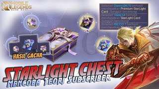 COBAIN TEORI GACHA STARLIGHT LUCKY CHEST DI 5 AKUN, APAKAH PASTI DAPAT CARD NYA?? MOBILE LEGENDS