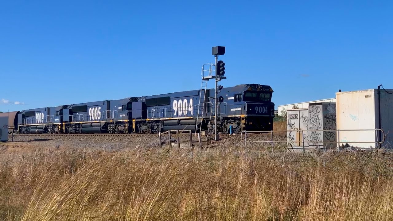 Pacific National 90 class trio returning empty coal wagons - Hunter Valley - June 10, 2022