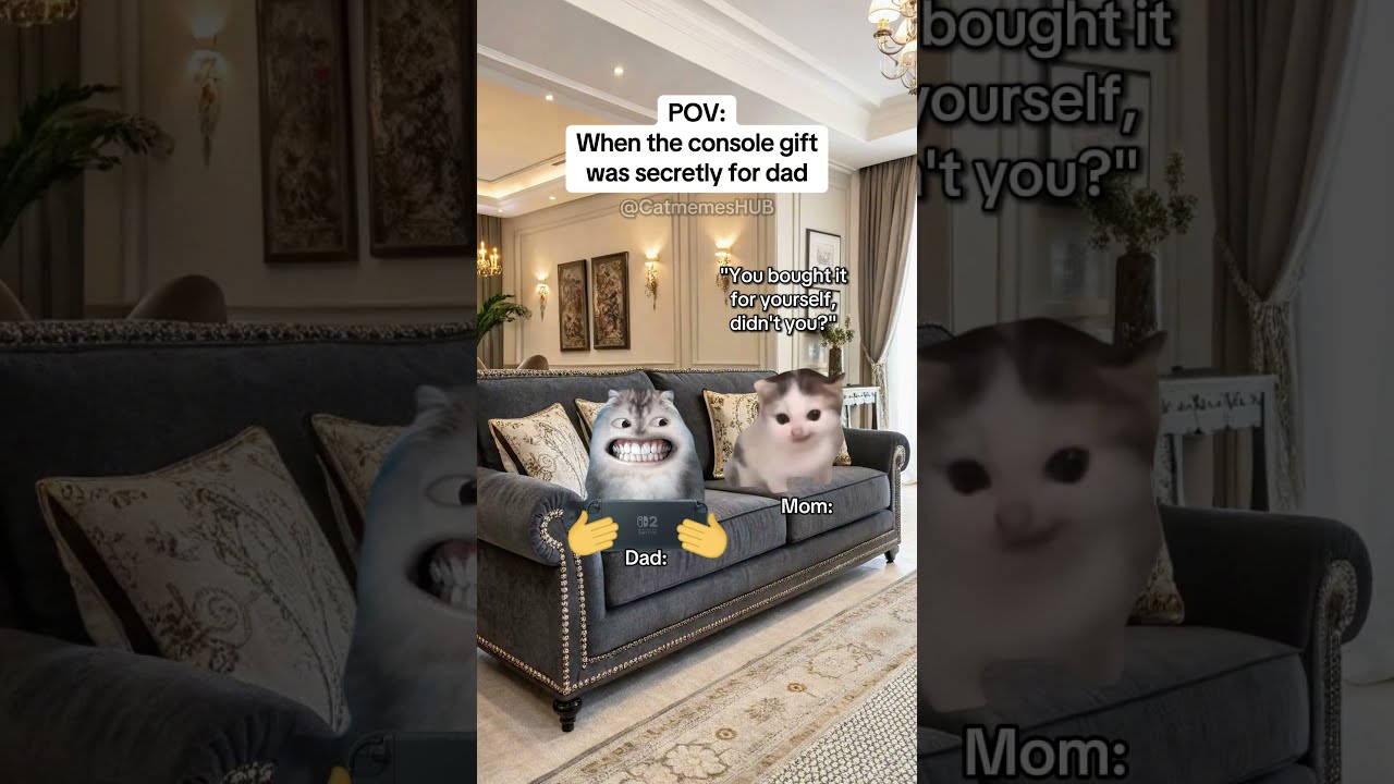CAT MEMES When The Console Gift Was Secretly For Dad Catmemes Relatable Relationship