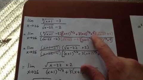 Limit using difference of squares and difference of cubes pt 3