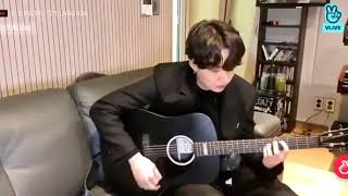 SUGA PLAYING GUITAR ON VLIVE
