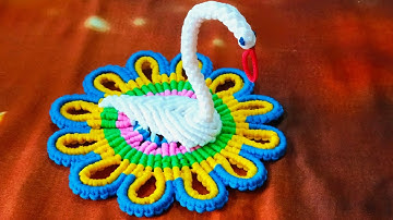Macrame Swan 🦢 Mat Design No-2/How To Make Macrame Swan Mat/Very Easy And Simple Design