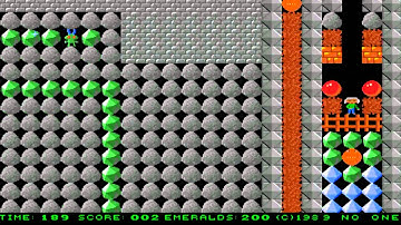 AMIGA ROCKFORD AND HIS WIFE INTO THE FRUSTY MINES FROSTY BOULDERDASH FRUSTIE FROSTIE FROSTY EMERALD
