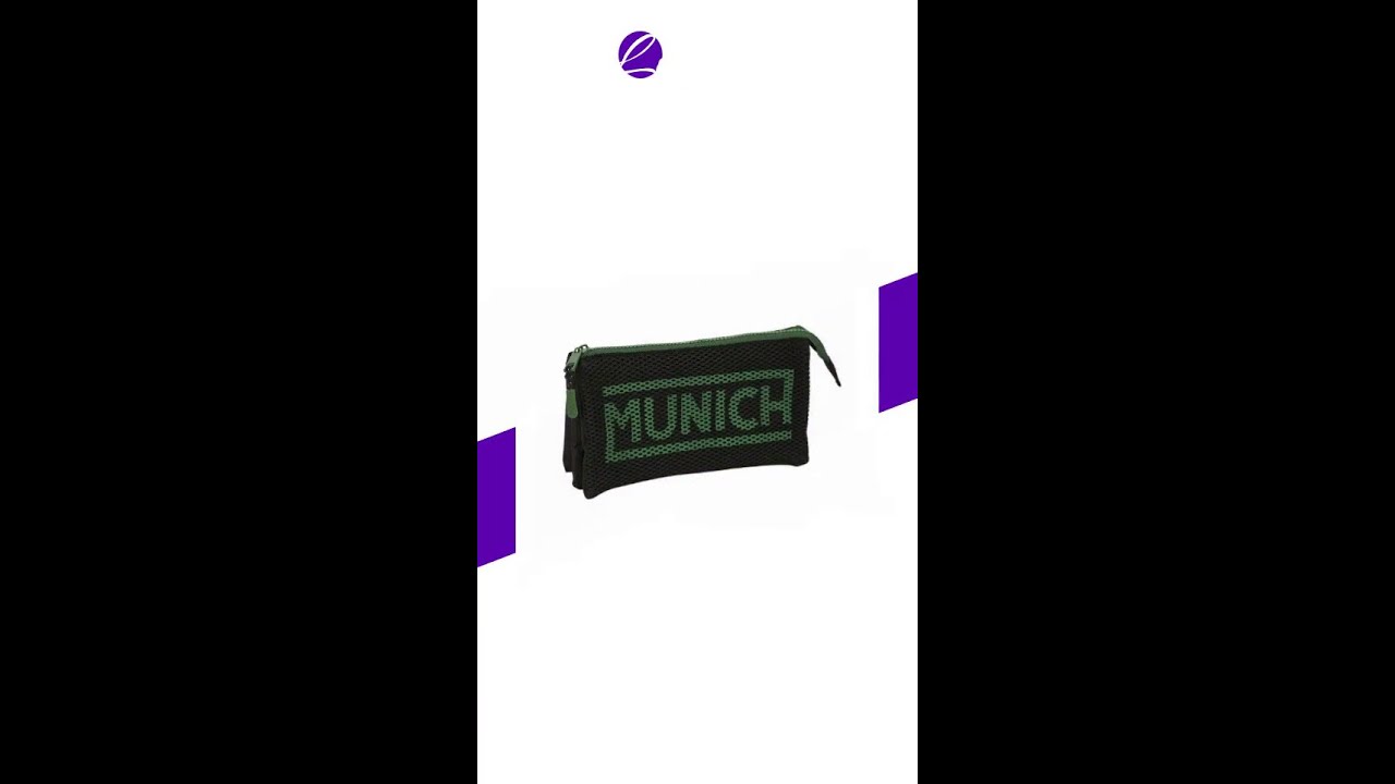 Trojitý peračník Munich Caviar Čierna 22 x 12 x 3 cm