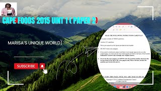 CAPE - 2015 (P2) Unit 1 Food and Nutrition