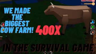 We made the BIGGEST Cow Farm In The Survival Game! screenshot 1