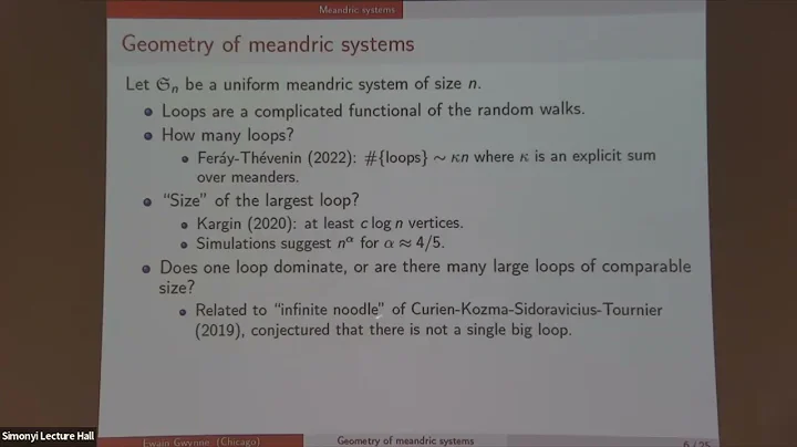 On the geometry of uniform meandric systems - Ewain Gwynne