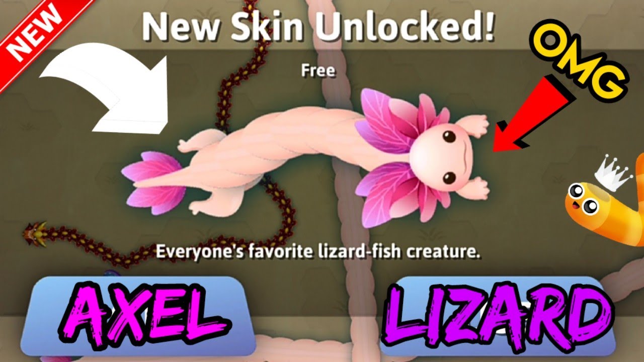 Wow 😲 New AXEL(Lizard) Snake Unlocked! New Skin Unlocked! Epic Snake. Io  Gameplay 