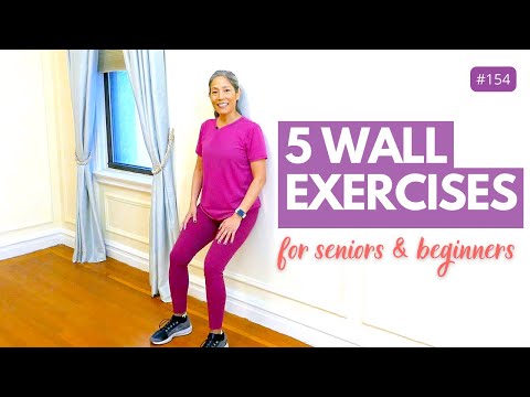 5 Wall Exercises for Seniors, Beginners | Bodyweight Workout at Home