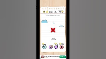 Brain Test Level 404 Walkthrough Solution Save the parachuter.