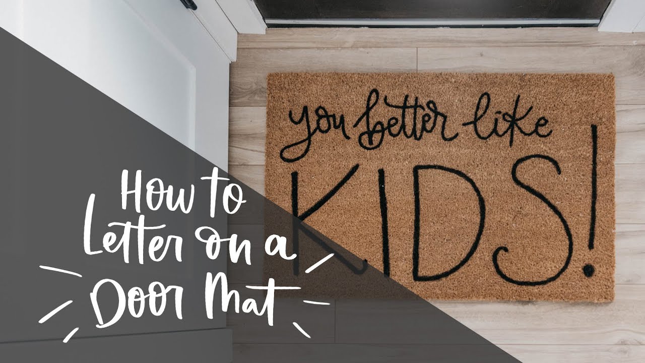 DIY Personalized Door Mats  How to Letter on Coir Mats! - Lemon