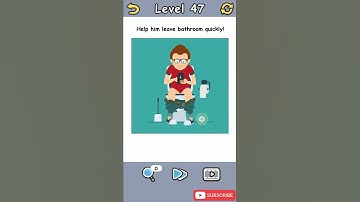 Brain Crack Level 47 Help him leave bathroom quickly Walkthrough