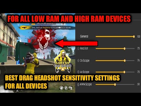 Best Drag Headshot Sensitivity Settings For Low Ram And High Ram All Devices Epic Battles Youtube