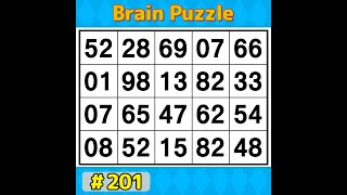 【Number Search】 Can You Find Them All? 《Brain training》 #201
