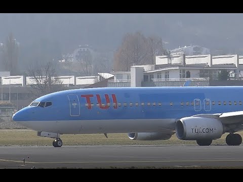 Видео: 4K | B737-8K5 - TUI Airways (old and dirty colors) take off at LOWI-Innsbruck Airport | 02.2023