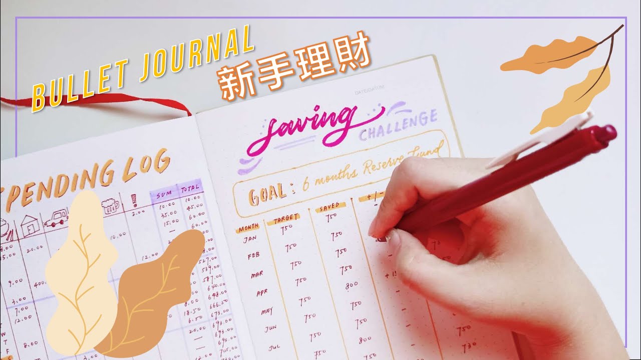 理財手帳 | 新手理財 | 用子彈筆記理財 | Bullet Journal Spending Log + Saving Plan