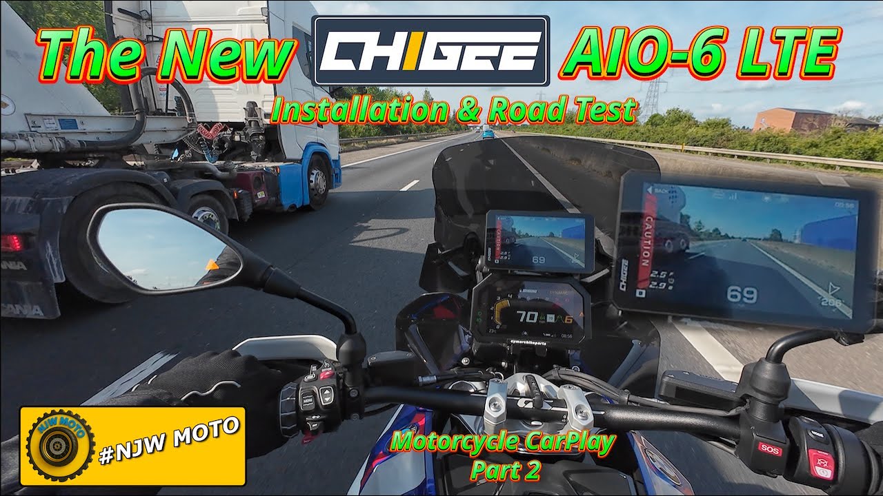 Chigee AIO-6 LTE Installing 60 FPS Cameras Road Test Blind Spot Protection BMW R1300 GS AIO6