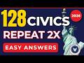128 civics questions and answers (2025 version) - EASY MEMORIZATION for 128 citizenship questions