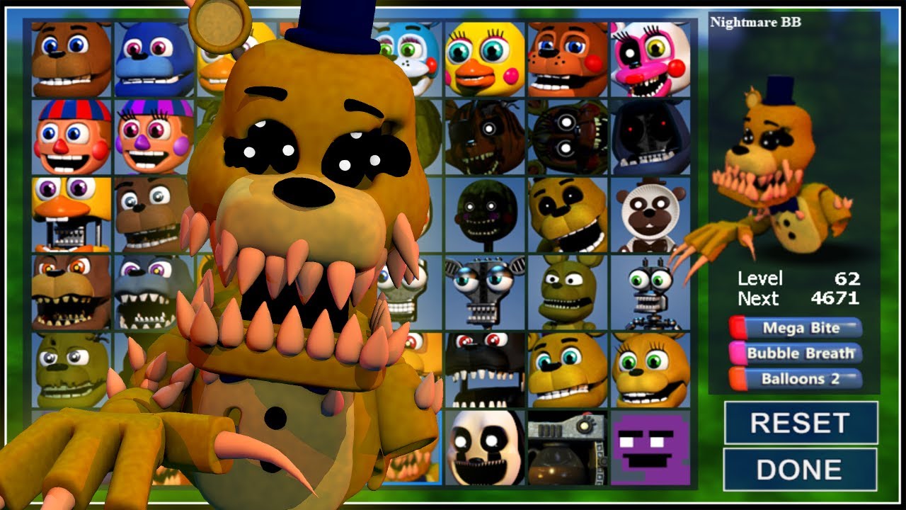 Fnaf World Mod] FNAF Security Breach ALL ADVENTURE ANIMATRONICS