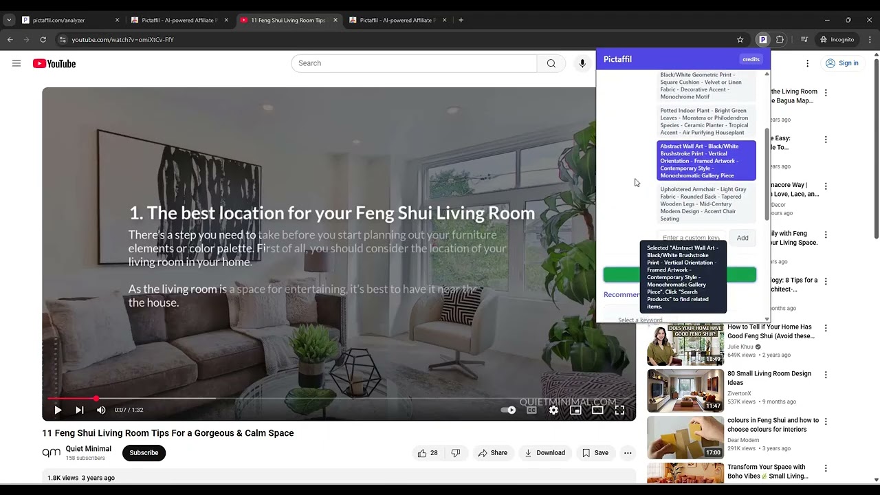 Pictaffil YouTube Video Analysis Demo - Turn ANY YouTube Video Into Affiliate Income!