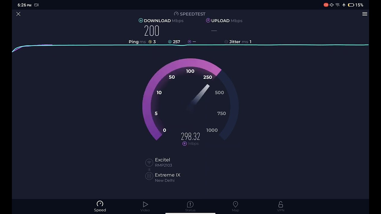 My excitel broadband 200mbps plan speed test