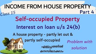 Income from Self-occupied house property | Interest on loan | problem with solution in Malayalam