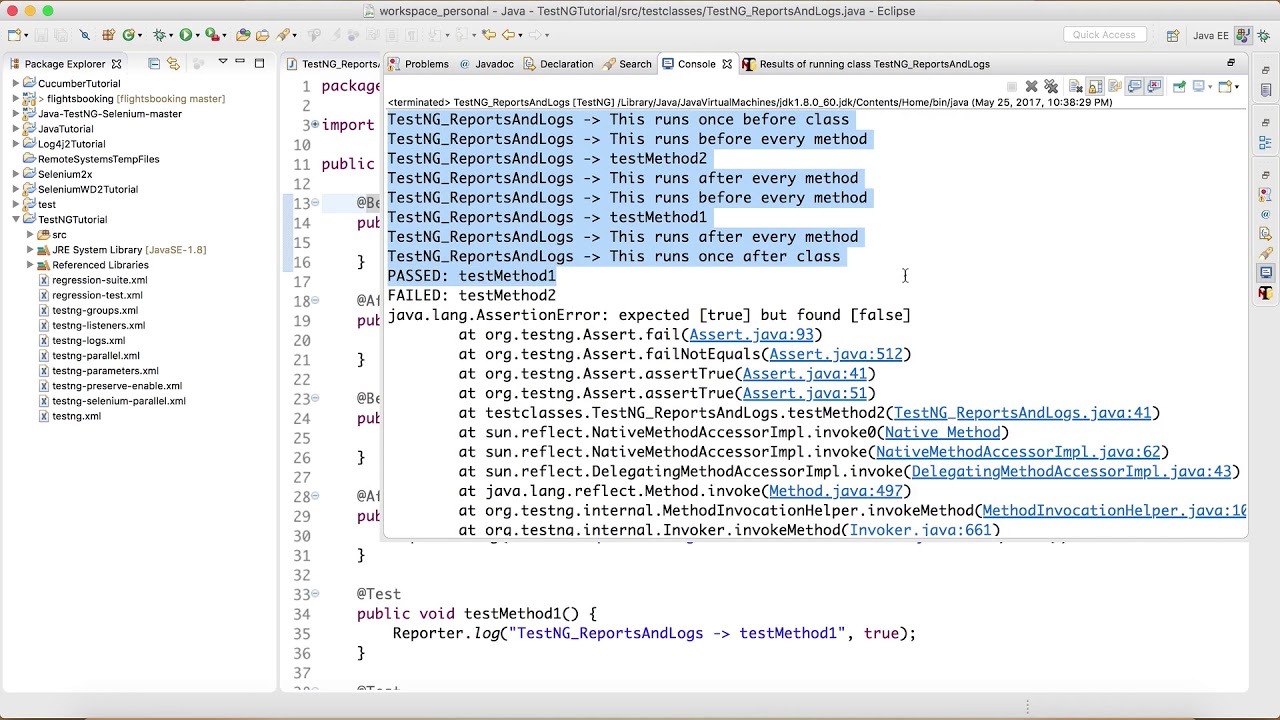 8 TestNG Reporter Logs and HTML Reports TestNG Repoters And Logs - YouTube