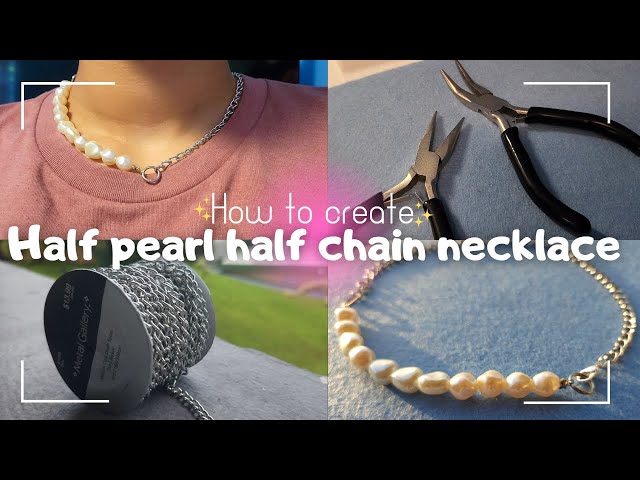 HUASAI Pearl Necklace for Men Half Pearl Half Chain India | Ubuy