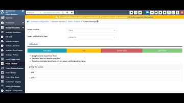 How to add drop down list (pick list) to Yetiforce CRM system