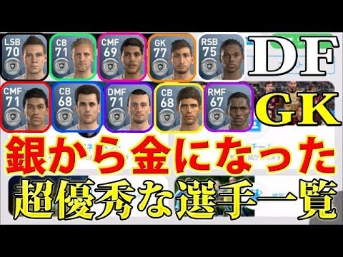 155 ウイイレアプリ ウイイレ18で銀から金になった超優秀な選手一覧 Df Gk編 スマホ版ウイイレ Youtube