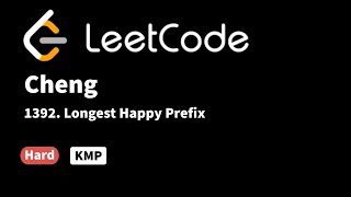 LeetCode 1392. Longest Happy Prefix
