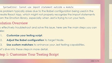 Resolving the Cannot use import statement outside a module Error in Jest Testing with Emotion