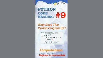 #9. Python code reading. #pythonprogramming #learnpython #coding List comprehension Map Filter