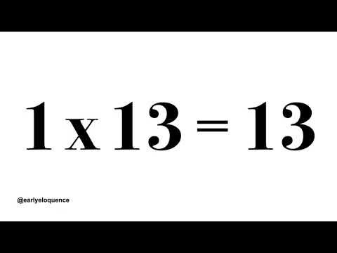 Multiples Of 13 | Skip Counting By 13. Silent Black & White Flashcard