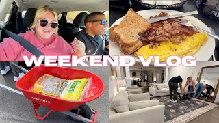 weekend vlog | breakfast date, family store trip, new living room rug!