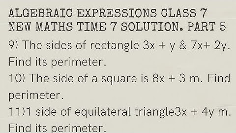 Find perimeter of Rectangle, Square and equilateral triangle when side are in algebraic expressions
