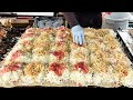 japanese street food - hiroshima style okonomiyaki 広島風お好み焼き