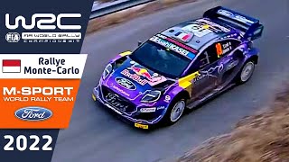 M-Sport Ford WRC Highlights Day 2 : WRC Rallye Monte-Carlo 2022 with the Ford Puma Rally1 Rally Car