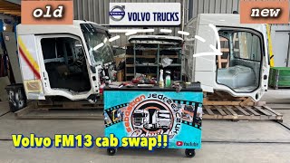 Rebuilding a Wrecked £250K 2022  8X2 VOLVO FH13 .  part 2 cab swap !!!